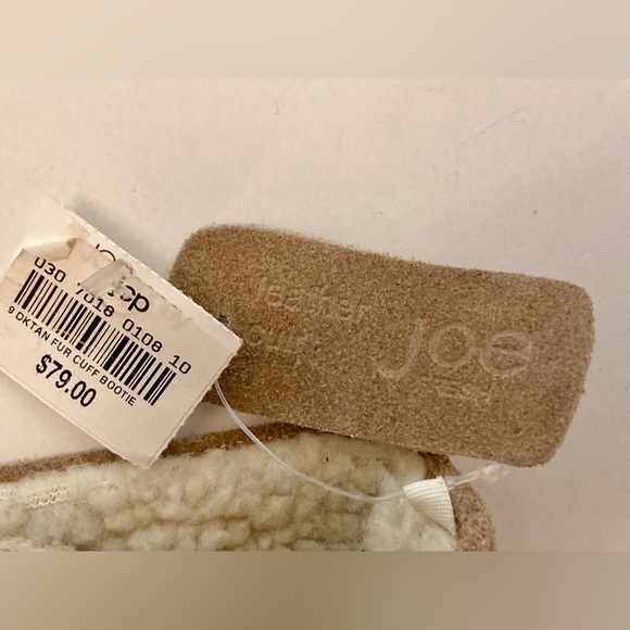 Joe Fresh Leather Suede Bootie Brown Foldable Sherpa Chunky Block Heel Boots - 9 - Picture 3 of 13